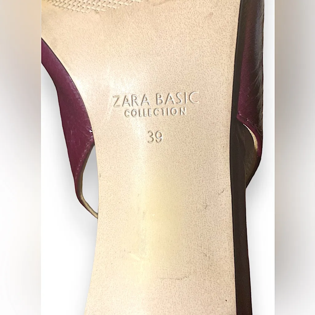Zara VTG style Wine slingback heels - Image 4