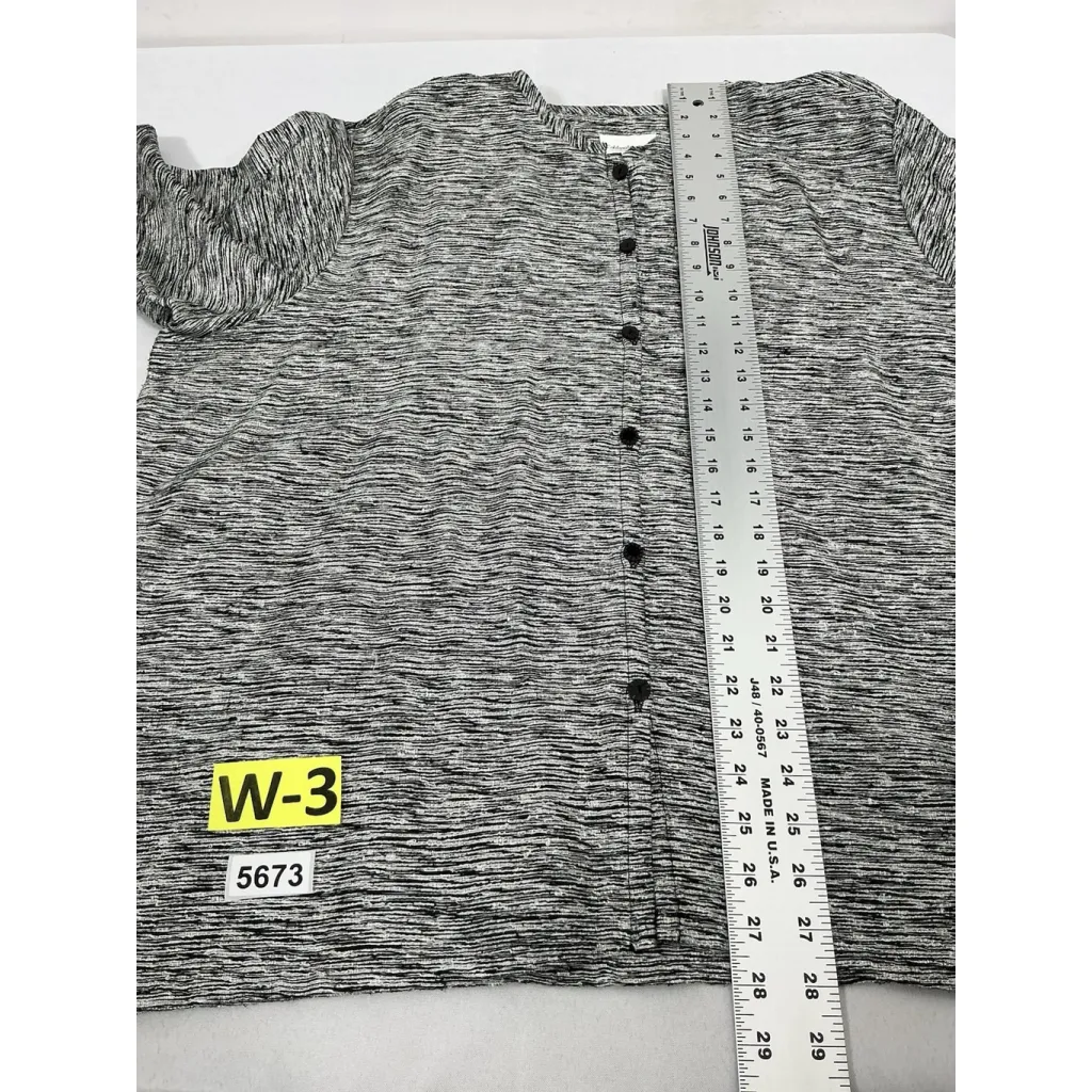 Womans Coldwater Creek Button Down Blazer Jacket 2X Black White 3/4 Sleeve - Image 5