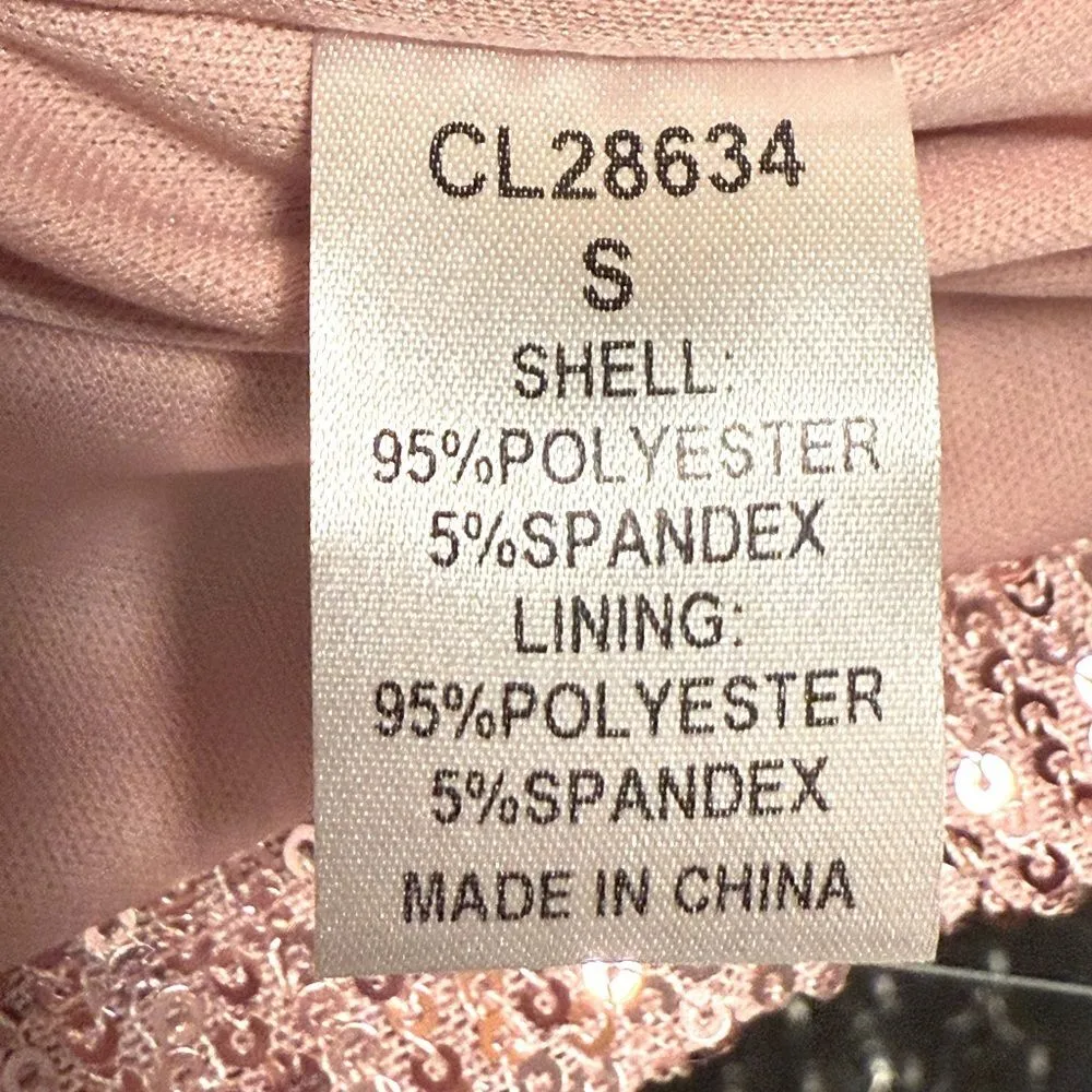 Pink‎ Lily Holiday Vibes Sequin Sleeve Bodycon Mini Dress Light Pink Size Small - Image 9