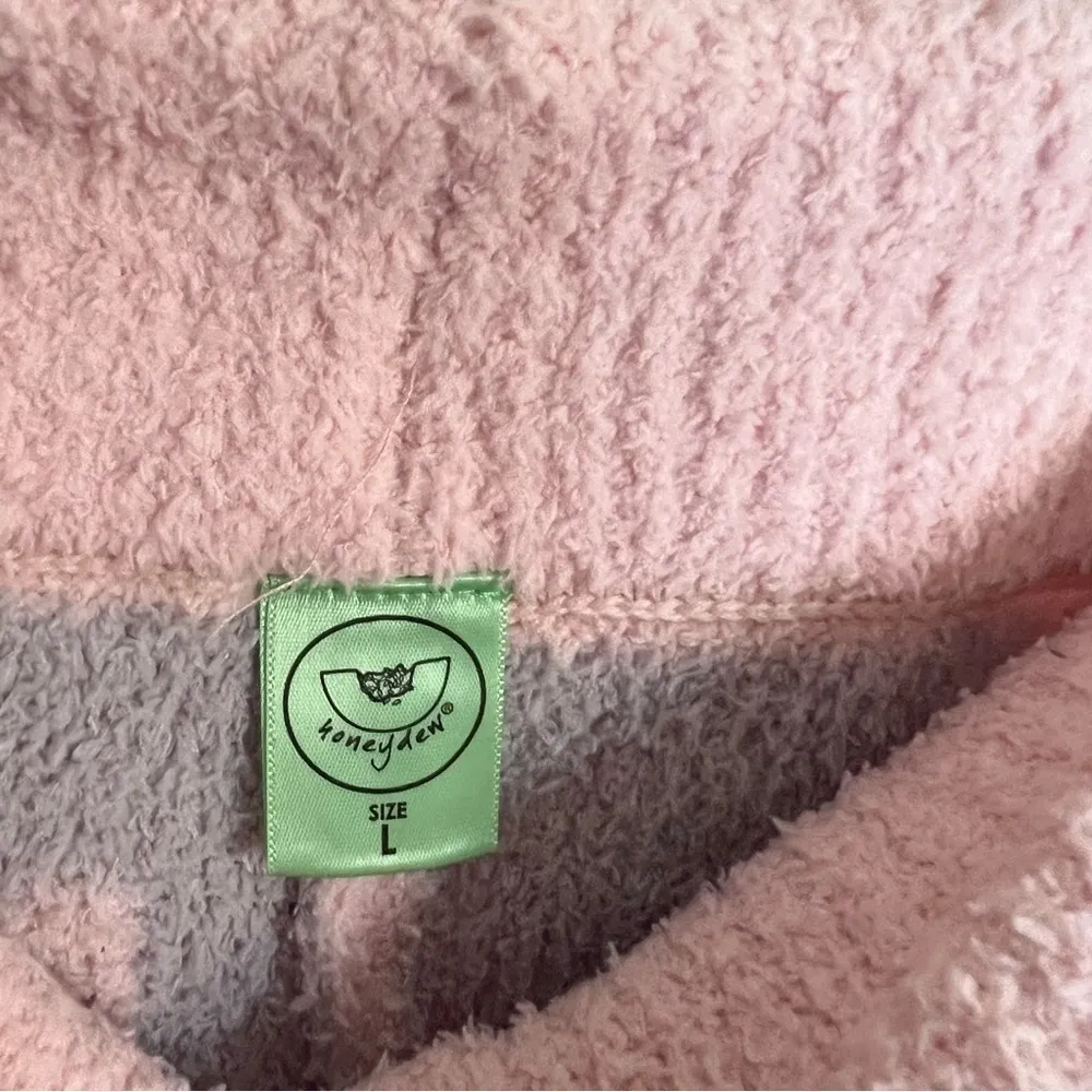 NWT Honeydew Intimates Chenille Pink Glisten Heart Print Jogger Pants Size Large - Image 10