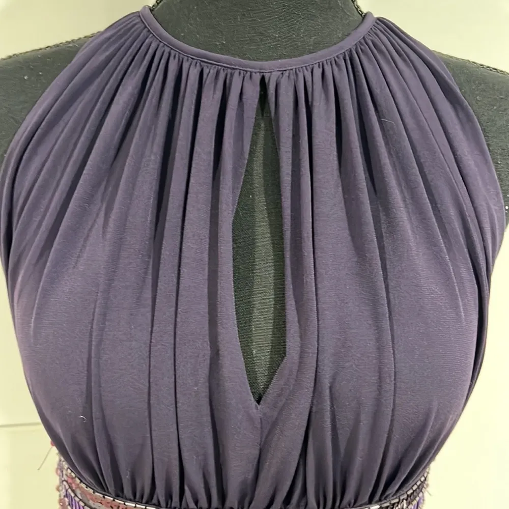 JS Boutique midi beaded dress.‎ Size 4 Purple - Image 5