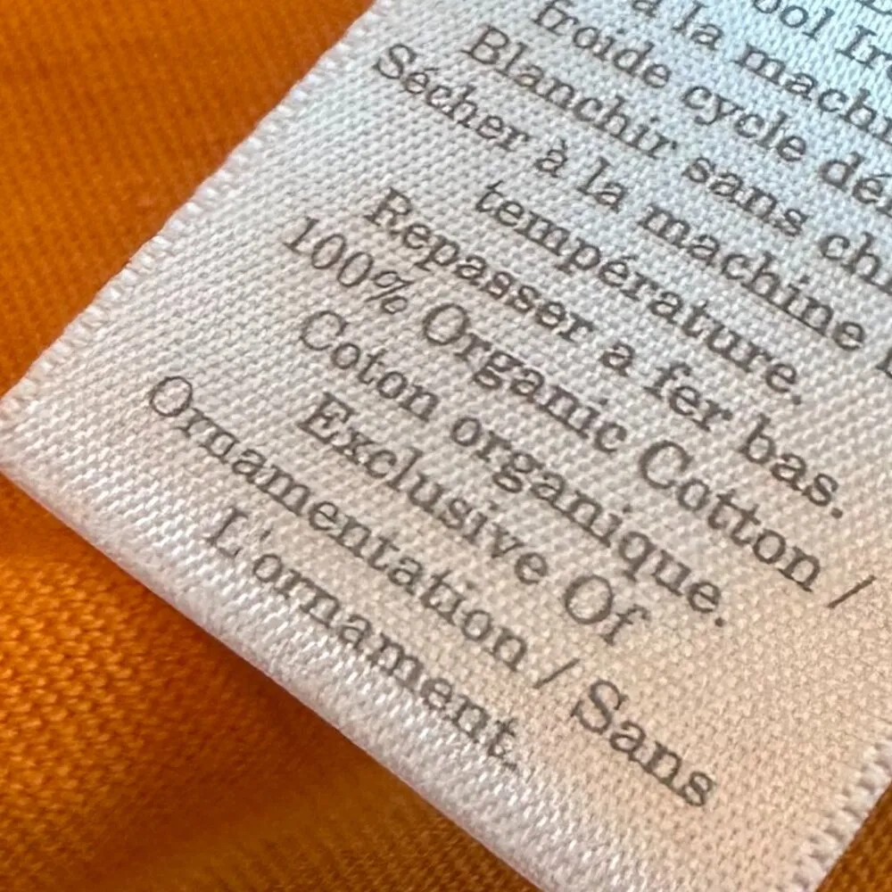 Everlane 100% Organic Cotton T-Shirt Dress Bright Orange Stretch Size Large - Image 10