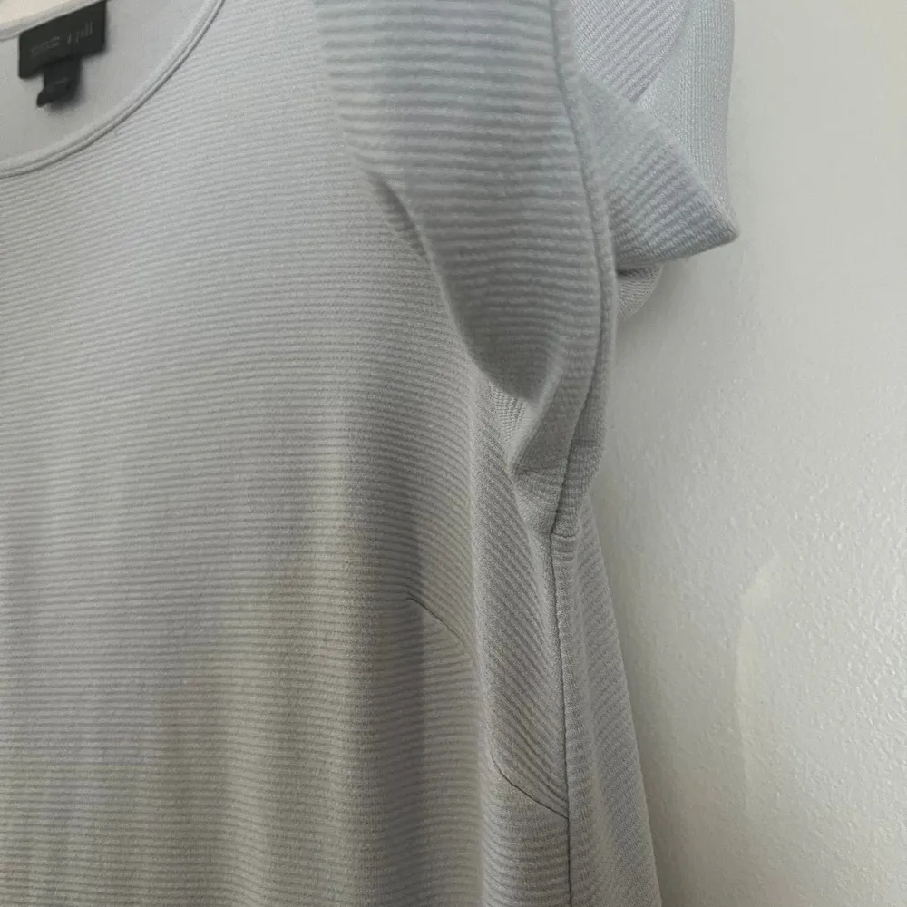 J Jill Ribbed Knit Longline Crewneck Tunic Top Gray Stretch Jersey Knit Size XS - Image 10