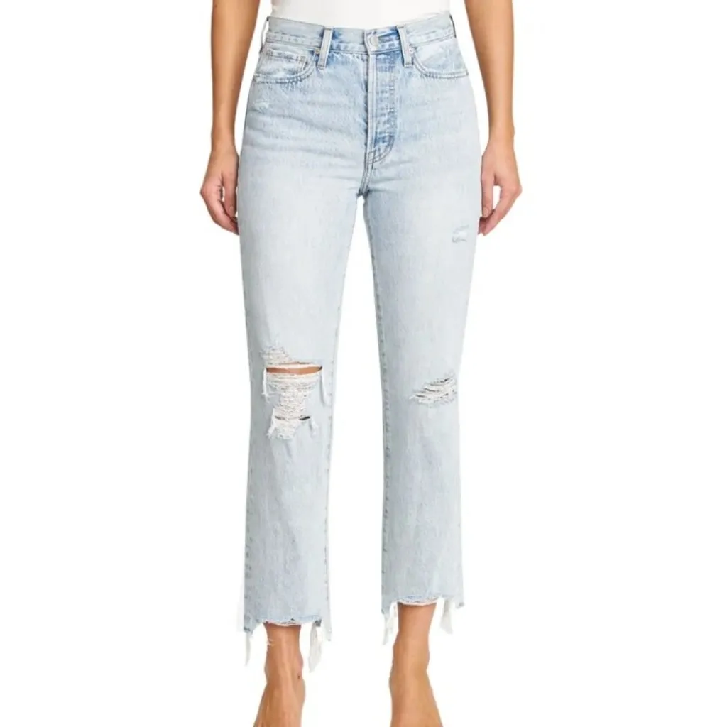 Pistola Charlie High Rise Straight Jeans in Hysteria Distressed 26 Womens denim - Image 11