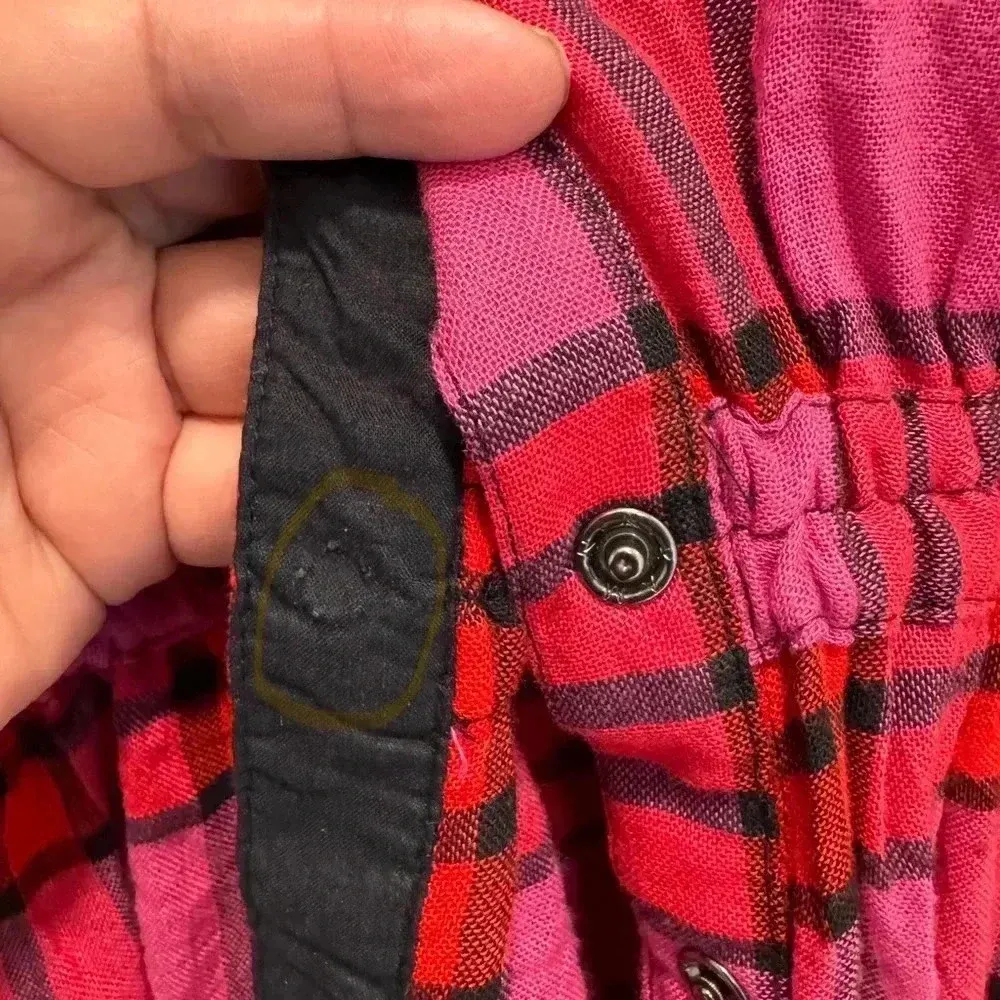 Free People pacific dawn red plaid button down shirt s - Image 12