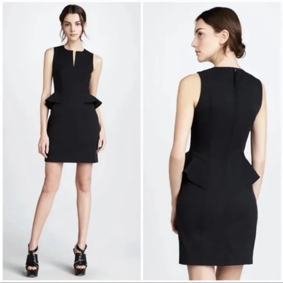 Rebecca Taylor LBD V-Neck Peplum Pencil Dress - Image 2