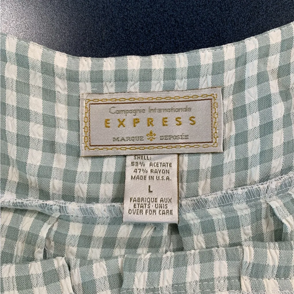 Express Green and White Checkered‎ Dress - Image 6