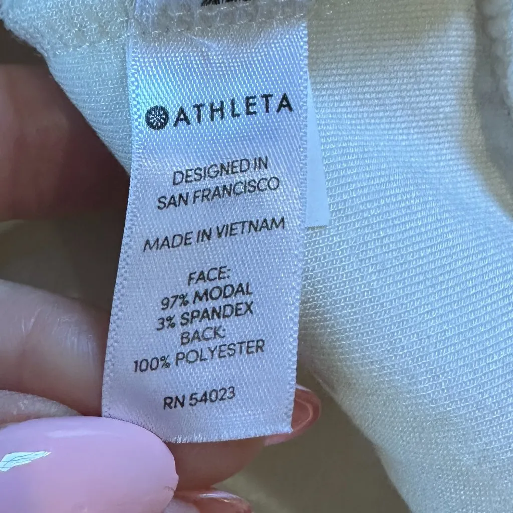 ATHLETA Faux Fur Sherpa Funnel Neck Mock TurtleNeck Top Sweatshirt Size Medium - Image 11