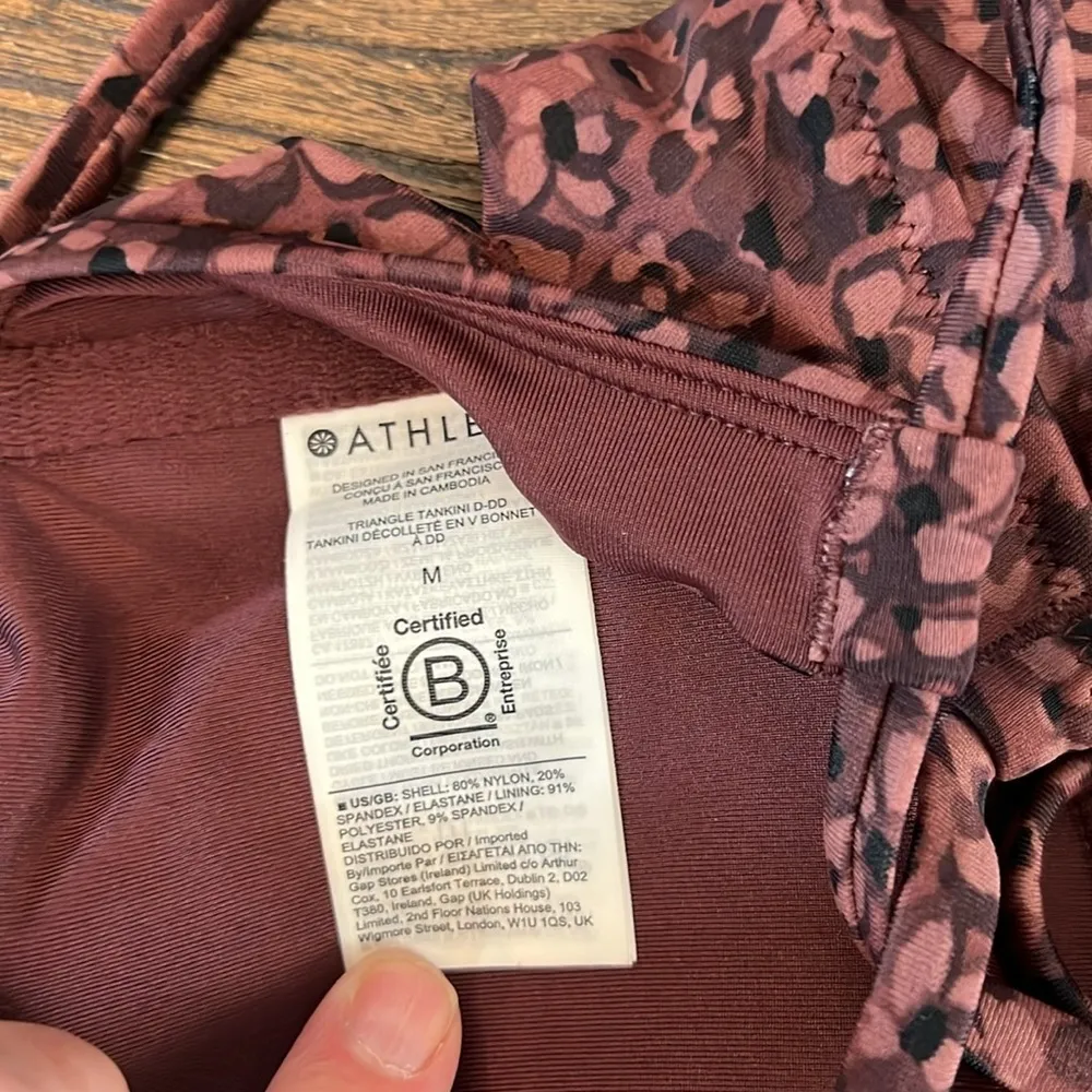 ATHLETA Triangle Tankini Top Camo Flora Decadent Chocolate Size D-DD NWT - Image 7
