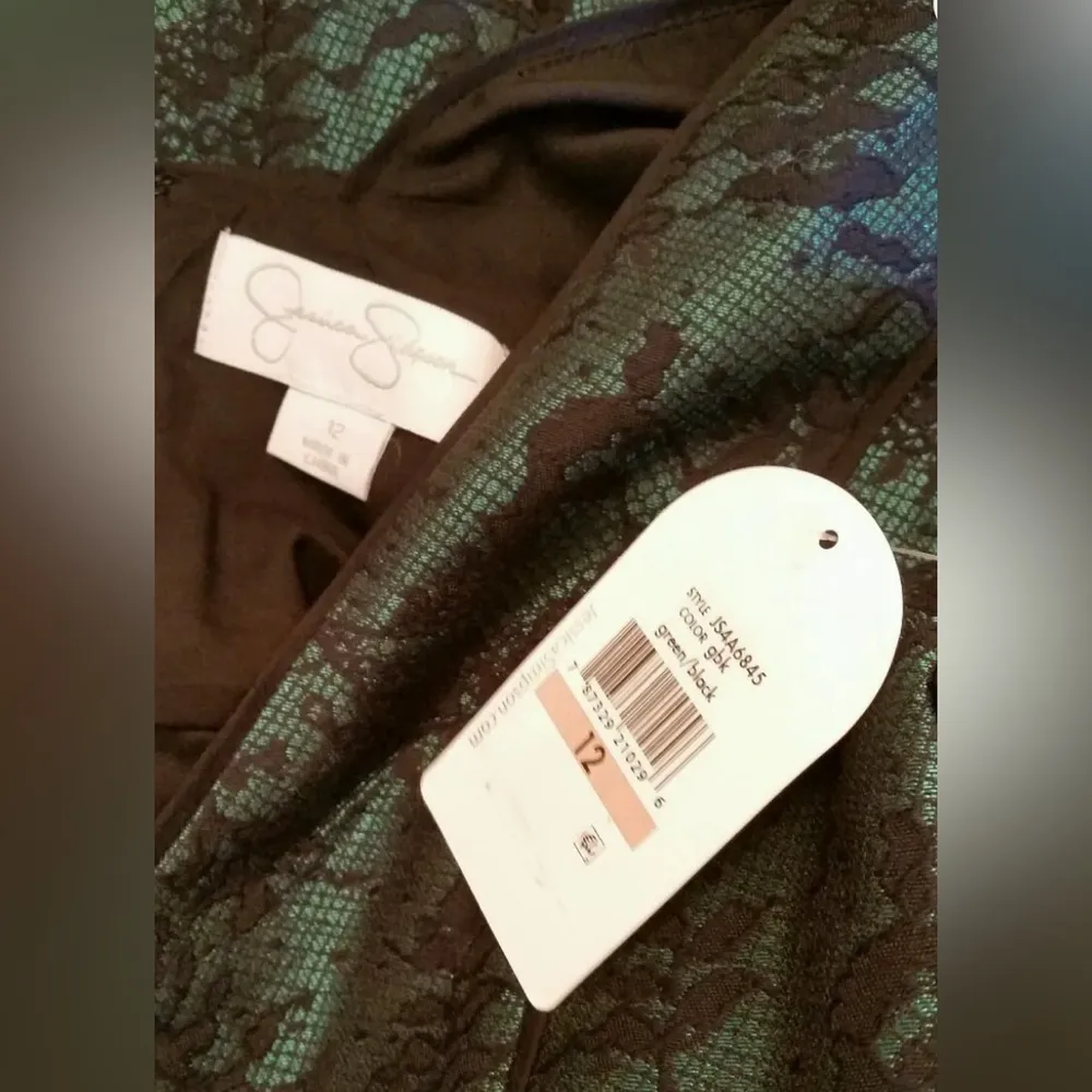 Metallic Emerald Green & Black ModCloth Cocktail Party Dress by Jessica Simpson - Image 7