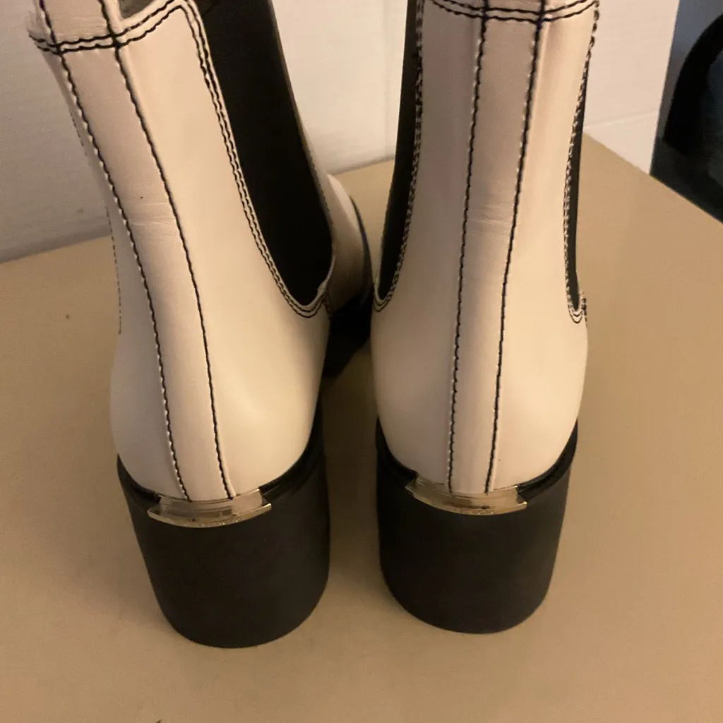 Michael Kors Black and White Heeled Boots - Image 9