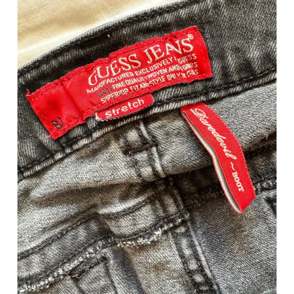 GUESS Vintage Daredevil Bootcut Black Denim Jeans Size 30 (90s y2k retro) - Image 4