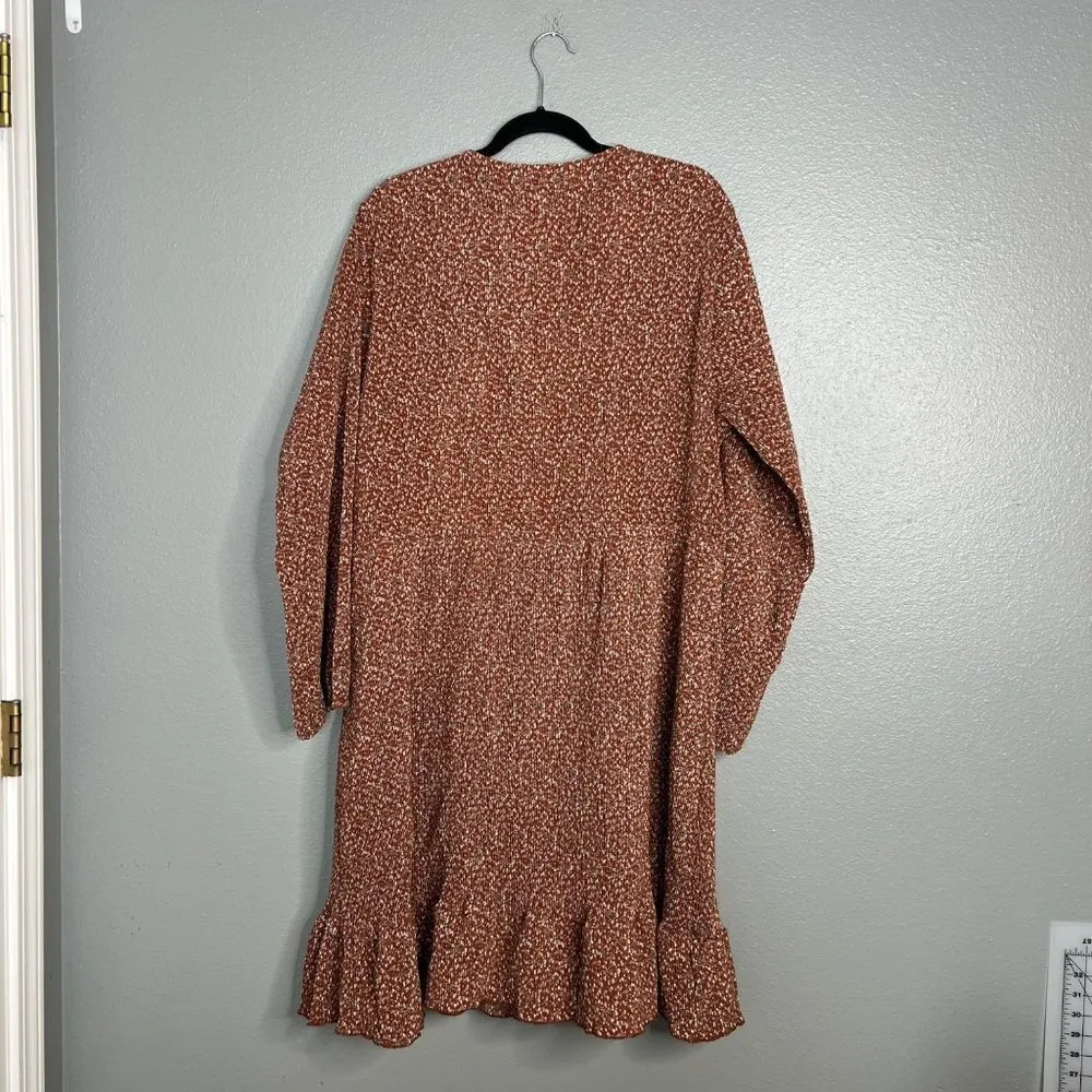 NWT Mikarose Ditzy Floral Accordian Pleat Long Sleeve Midi Dress V-Neck‎ Plus 2X - Image 8