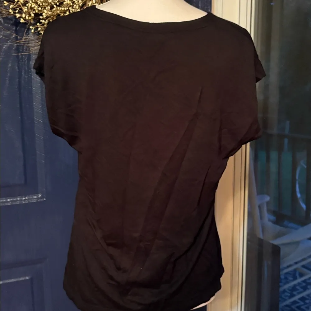 Badgley Mischka Black Relaxed Short Sleeve Tee very soft and comfy! Size M - Image 4