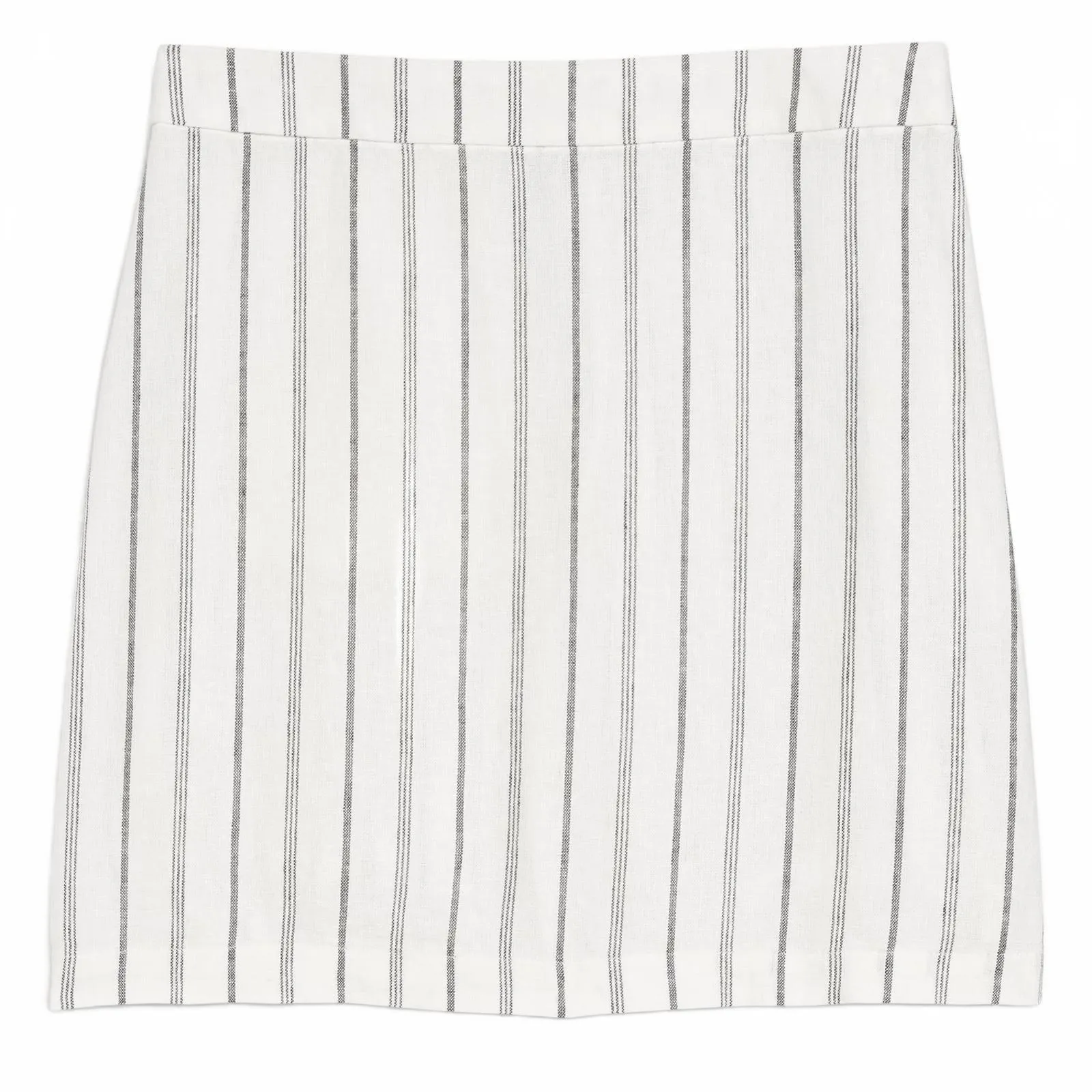Old Navy High-Waisted Linen-Blend Mini Skirt  White Black Stripe NWT Small - Image 3