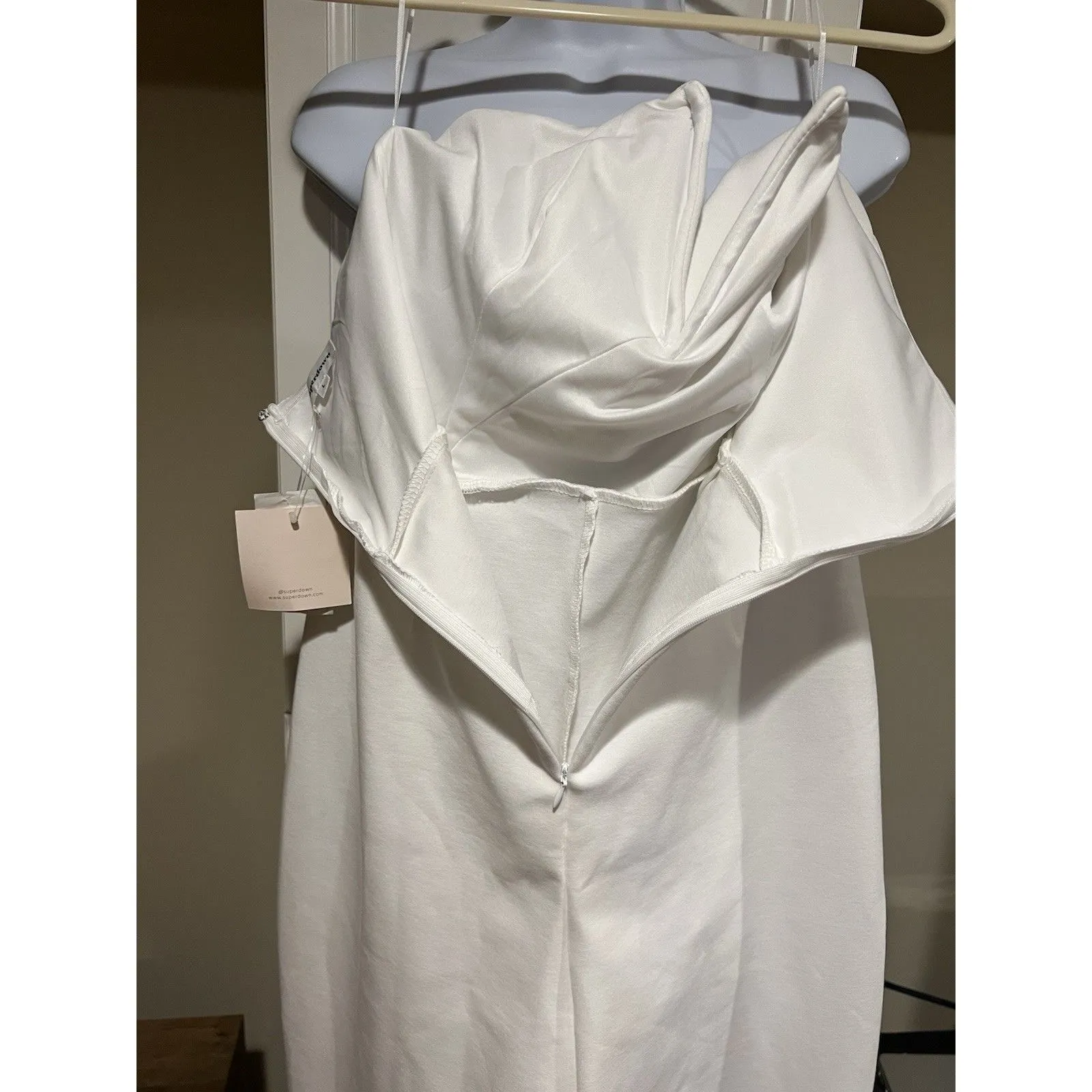 Revolve Superdown Madi Strapless Jumpsuit in White Size Large - Image 9