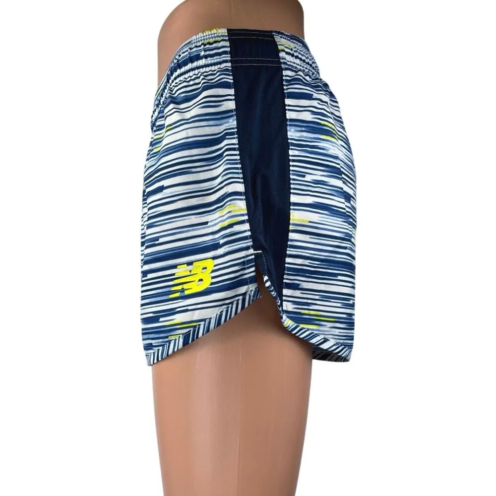 New Balance 5th Ave Mile 2024 Blue Multicolor Striped Athletic Running Shorts XS - Image 2