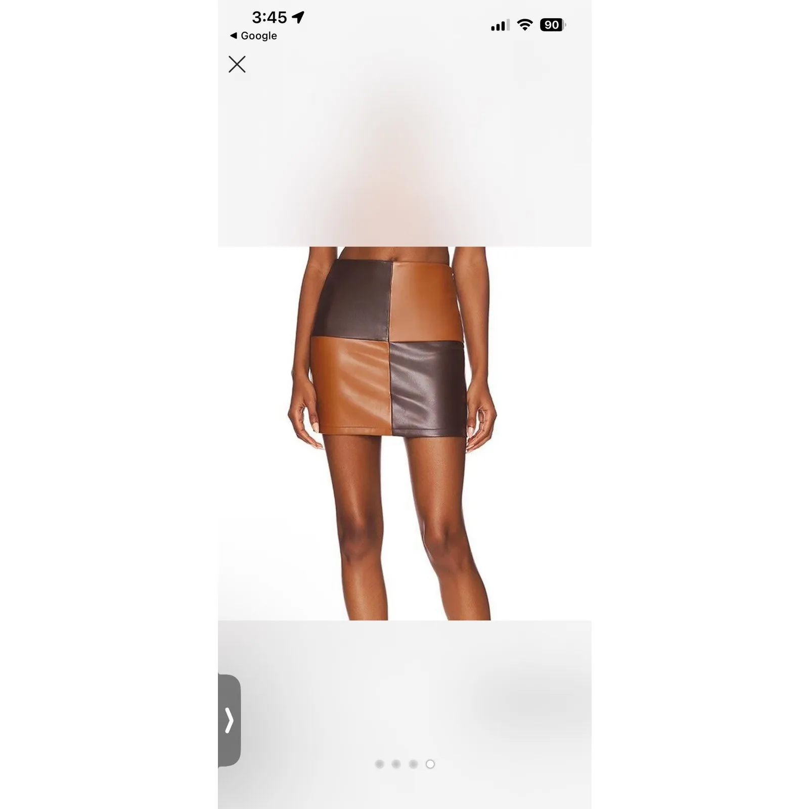 Revolve SuperDry Faux Leather Color Block Mini Skirt Small Brown Tan - Image 2