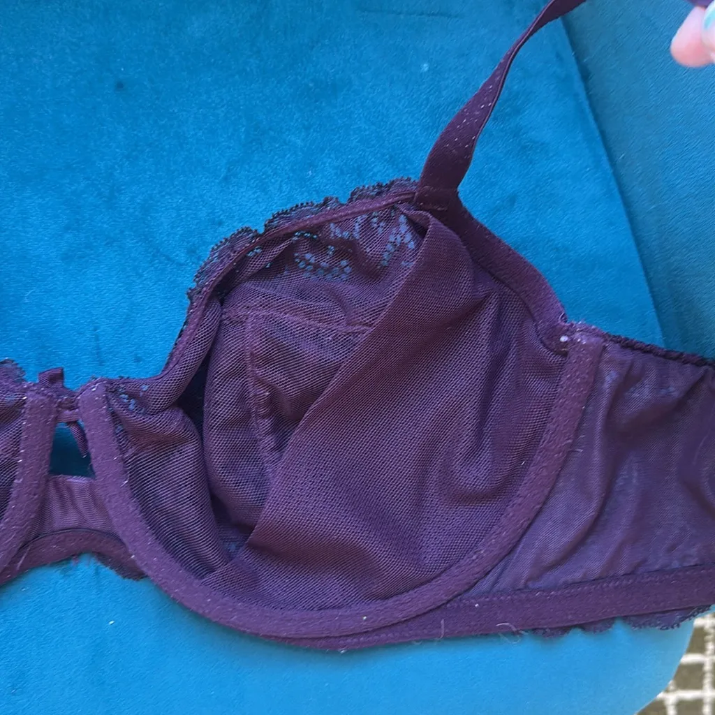 Victorias Secret Body by Victoria Dark Violet Lace Unlined Demi Underwire Bra - Image 4