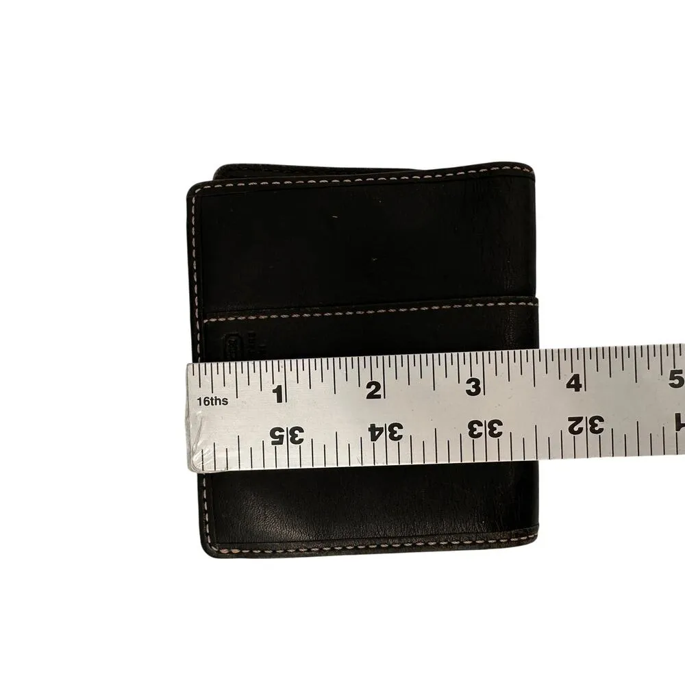 Coach Vintage Black Leather Small Bi-Fold Coin Wallet Rare - Image 10
