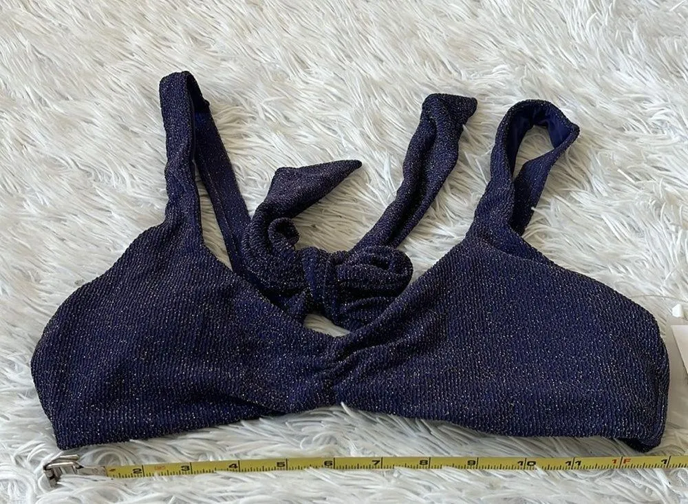 Andie Swim Women’s The Honolulu top in cosm/dark blue sparkle size Medium - Image 2