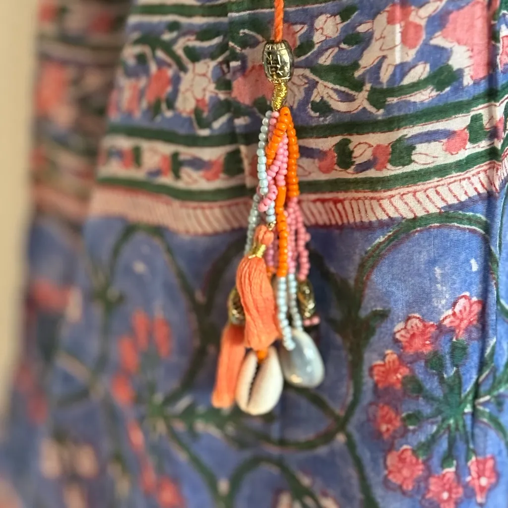 NWOT Alicia Bell Maddy Puff Sleeve Floral Maxi Silk Blend Midi Dress Small $375 Pink - Image 9