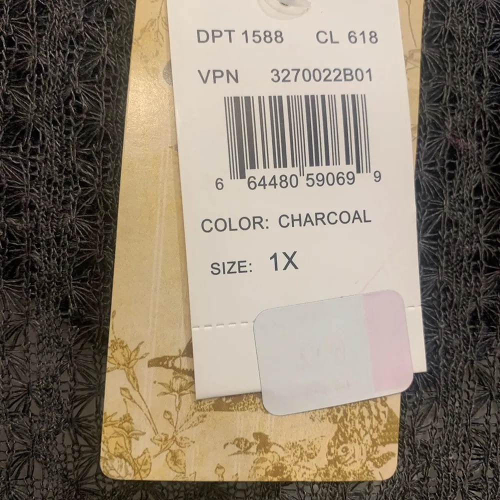 NWT Energe Charcoal Gray Hooded Goth Style 1X Cardigan 1518 - Image 6