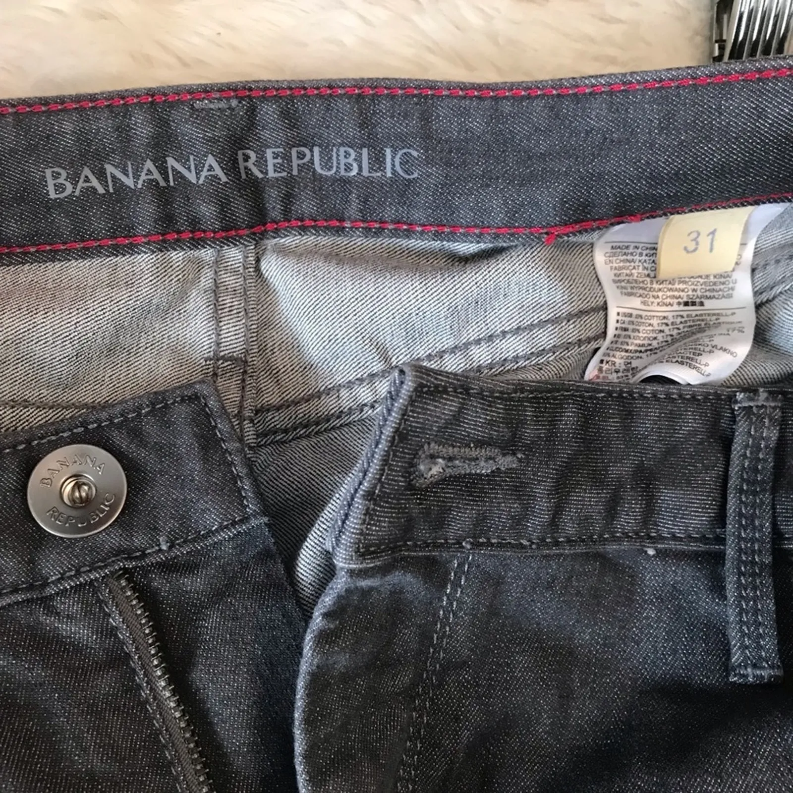 Banana Republic Gray Mid Rise Skinny Slim Jeans Denim Classic womens 31 new - Image 9