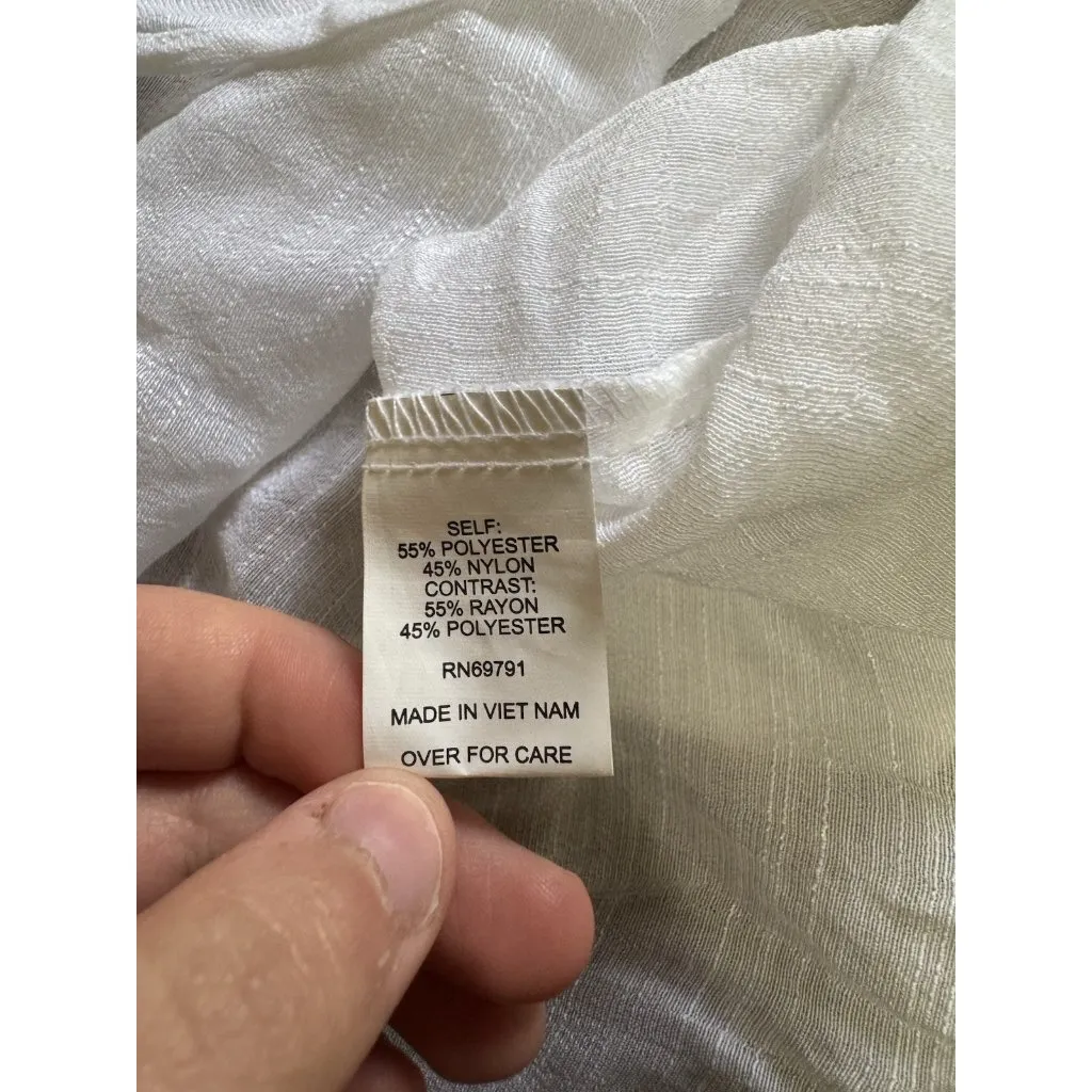 Anthropologie Olive Hill Embroidered Boho Peasant Floral‎ Tunic Top Sz Small NWT White - Image 10