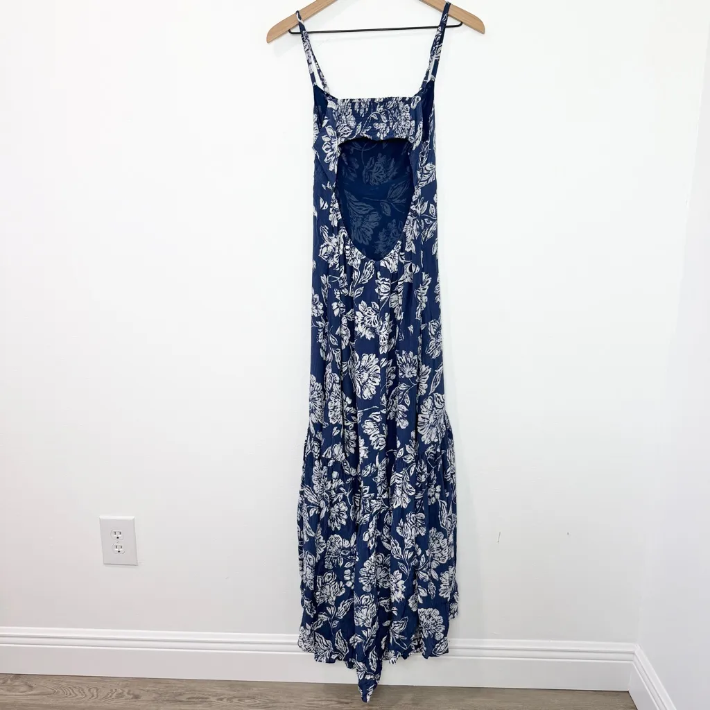 Madewell Textured Maxi Slip Dress in Floral Saylor Floral Navy Size 6 NWT - Image 4