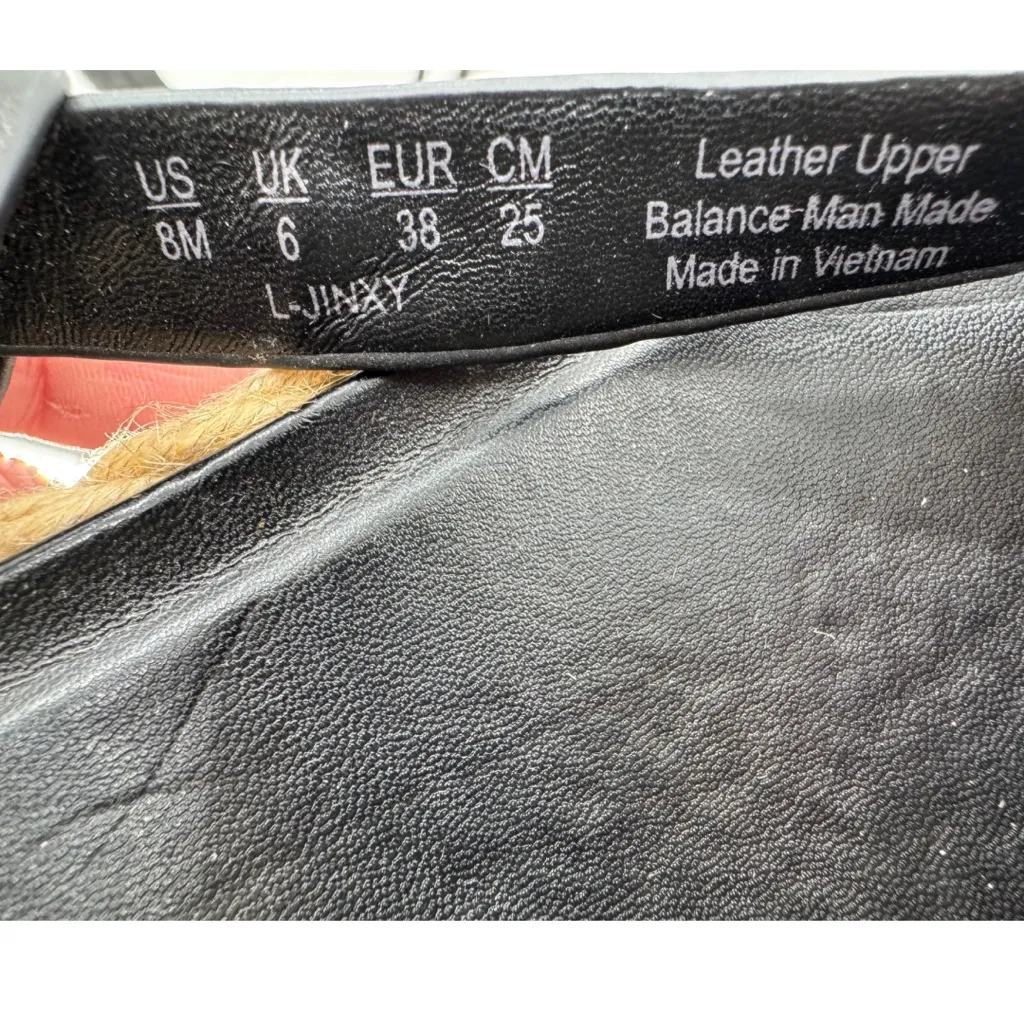 Franco Sarto Jinxy sandals black leather espadrille-style chunky sole 8 summer - Image 7