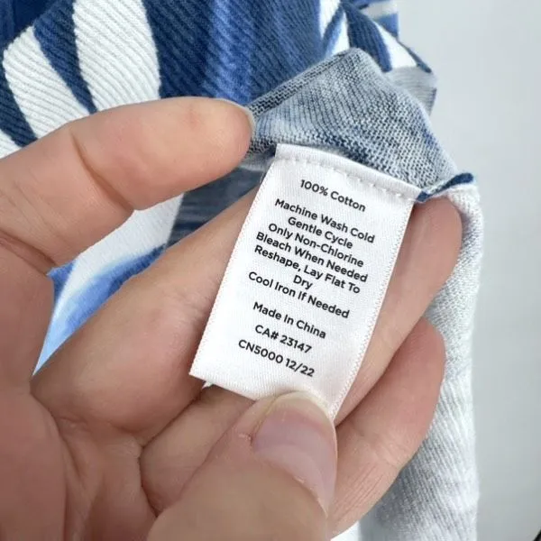 Talbots Tropical Blue & White Sweater V-Neck Size 2X Palm Print Plus‎ Coastal - Image 3