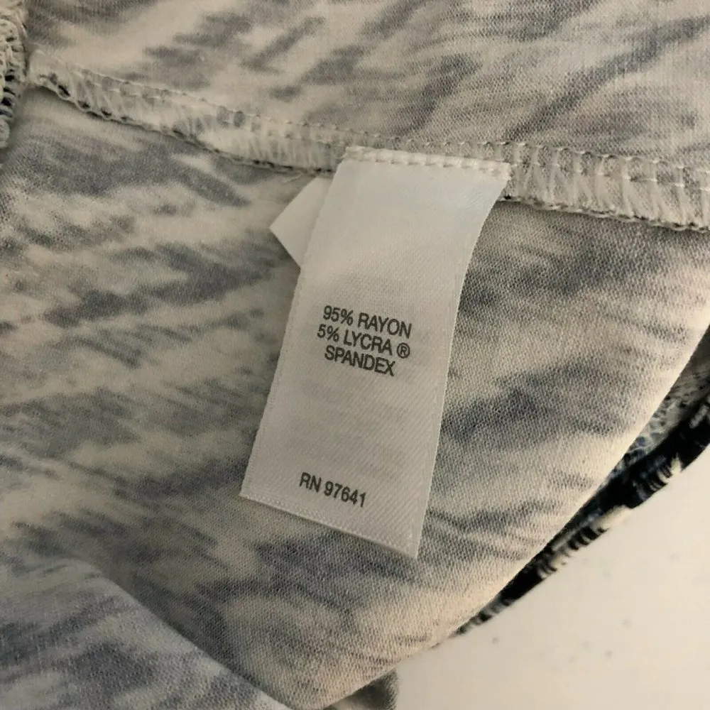 J Jill Wearever Pants Full Leg Cropped Chevron Pull On Knit Stretch Blue XS - Image 3