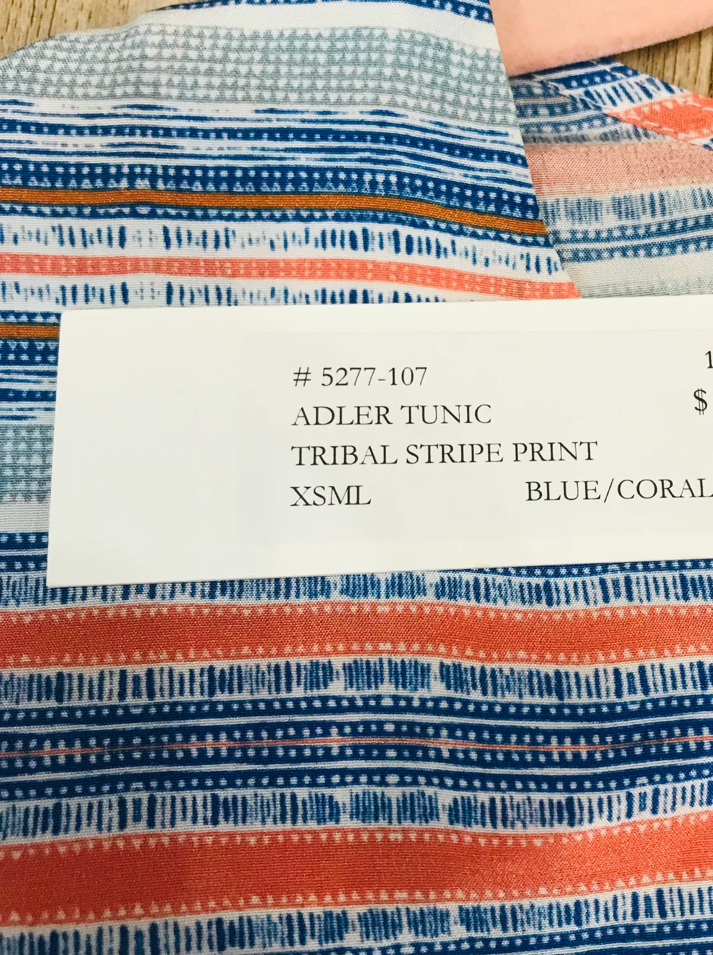 NWT  Blue Matison Stone Alder tunic tribal stripe print small. - Image 5