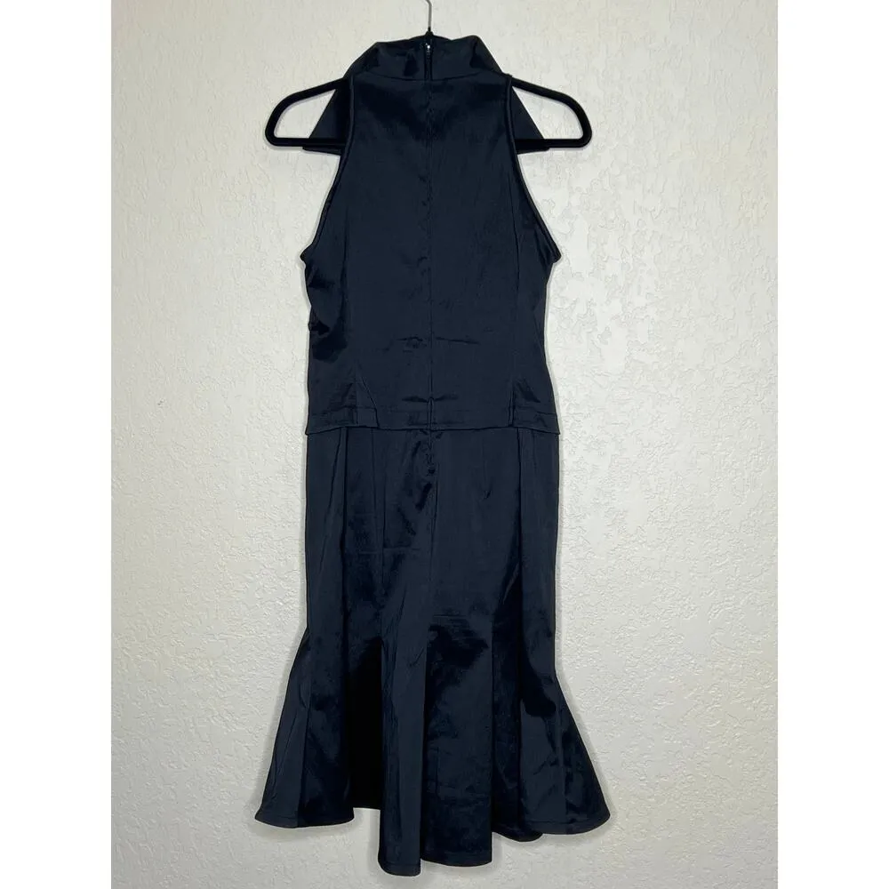 Vintage Tadashi Shoji dress size 12P black sleeveless ruched Quiet luxury - Image 4