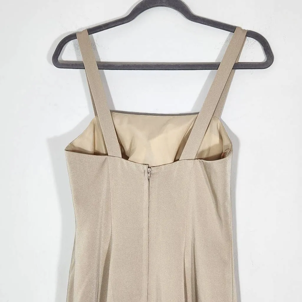 Allure Champagne Sleeveless Formal Mermaid Dress Size 6 Champagne Prom Dress Gold - Image 7