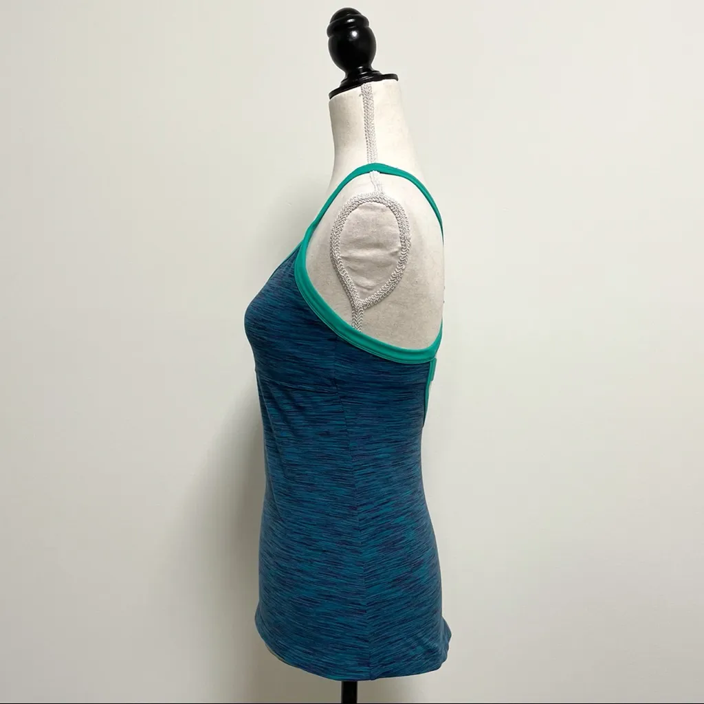 Alo Yoga Reflections Tank Space Dye Green Blue Built In Bra Racerback Small - Image 4