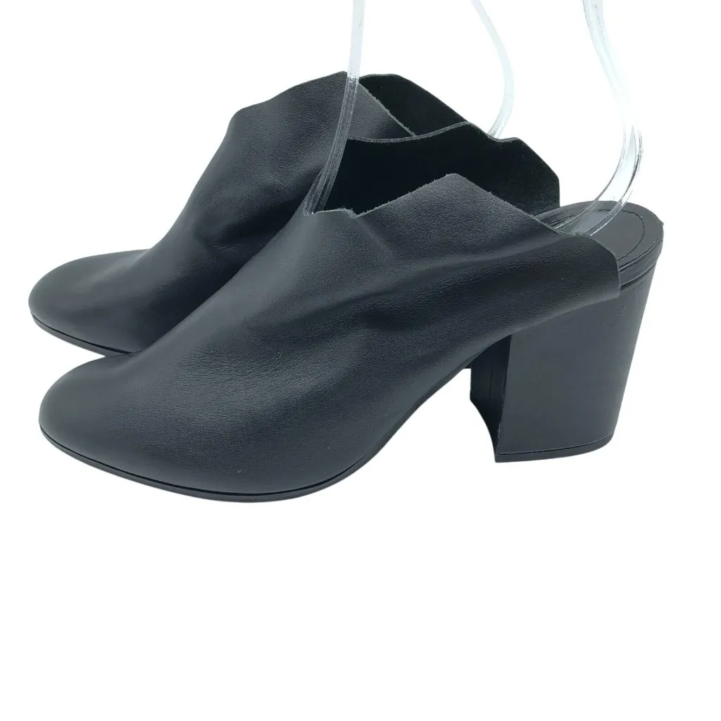 Kelsi Dagger Womens Mules Block Heel Leather Slip On Pointed Toe Black Size 9 - Image 4