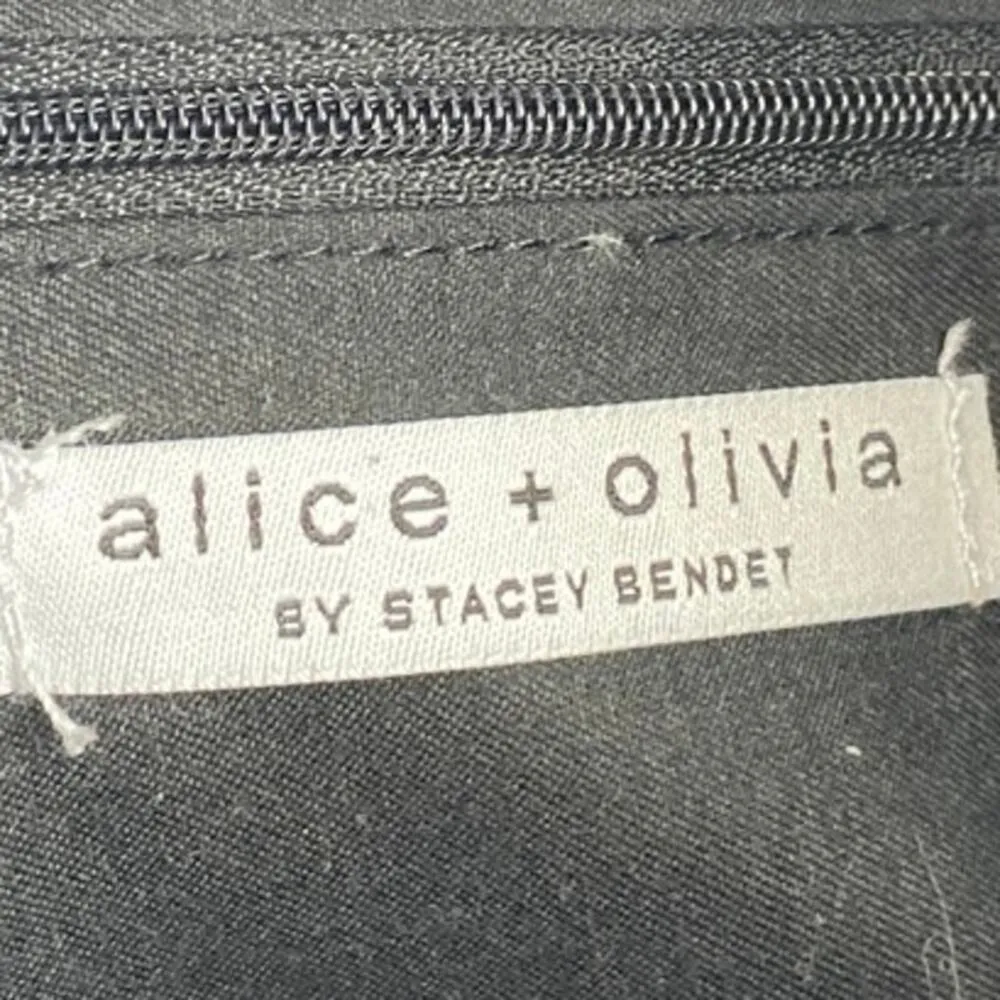 Alice + Olivia Women's Black Daisy Print Floral Canvas Zipper Travel Duffel Bag - Image 5