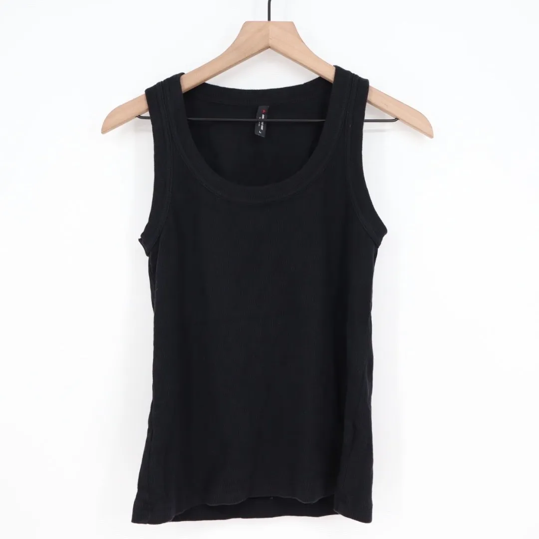 American Giant Womens Black Ribbed Tank Top Size L Cotton Spandex Made USA Size L - Image 2