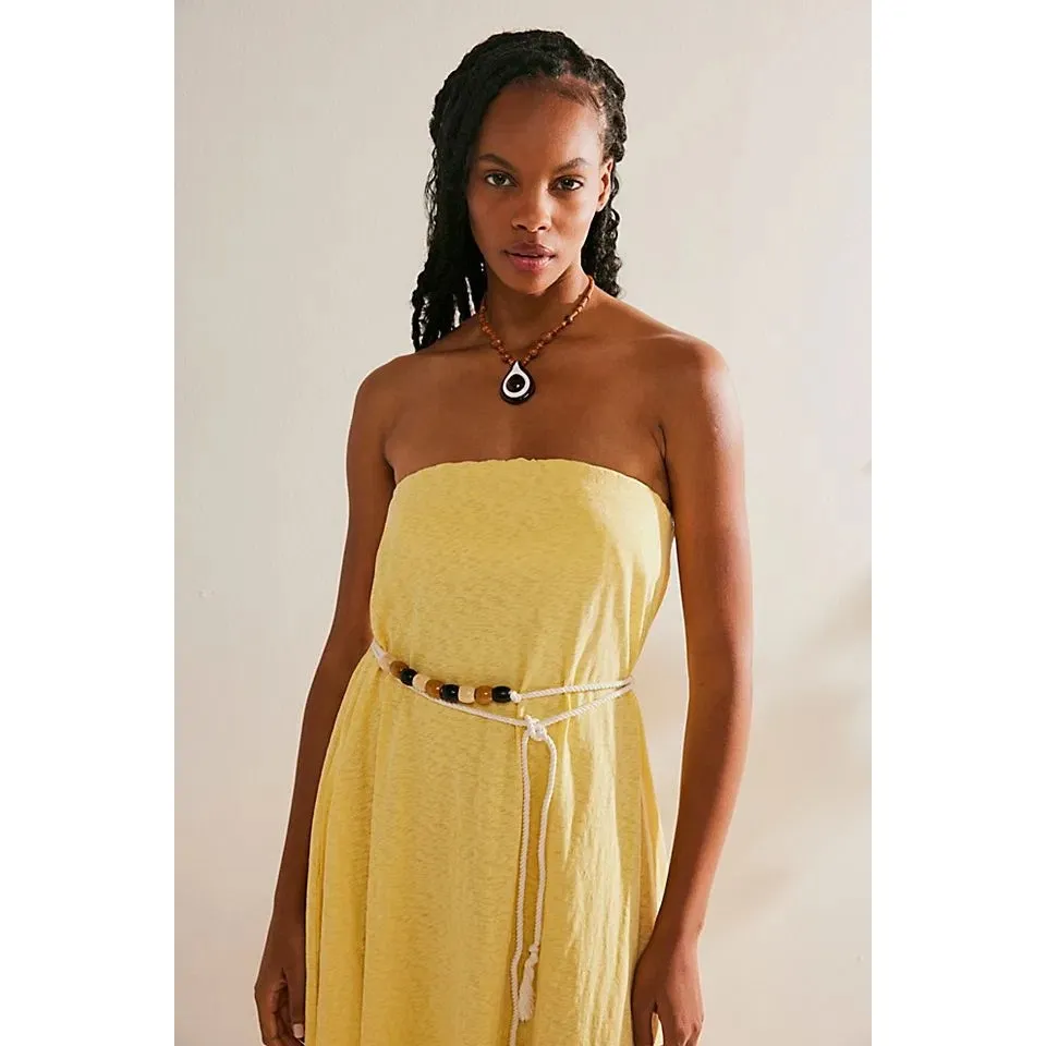 Free People Beach Peyton Maxi Strapless Tube Dress Yellow NWOT Size XS - Image 2