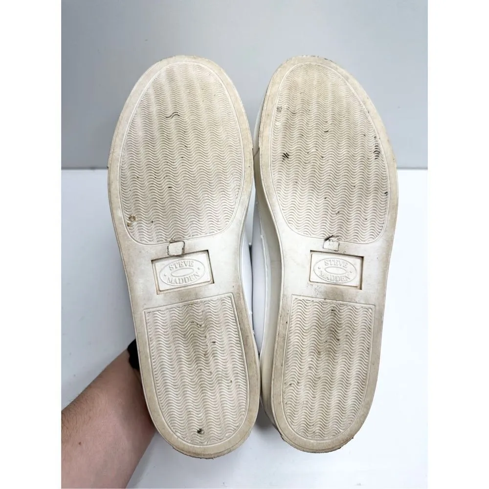 Steve Madden Shoes Womens Size 10 Ravia Sneaker White and Silver Lace Up - Image 9