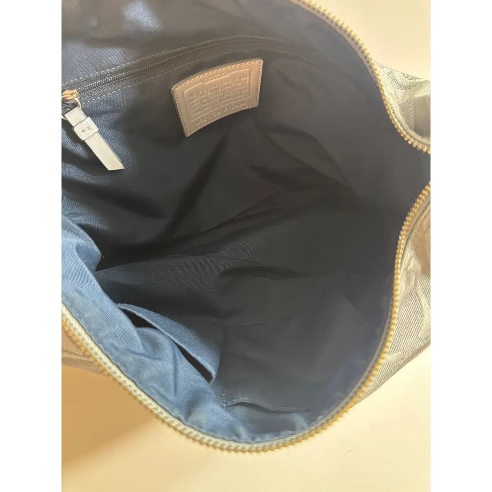 Coach Signature Gray Canvas with Satin lining Shoulder Bag F17434 15”x8”x5” - Image 10