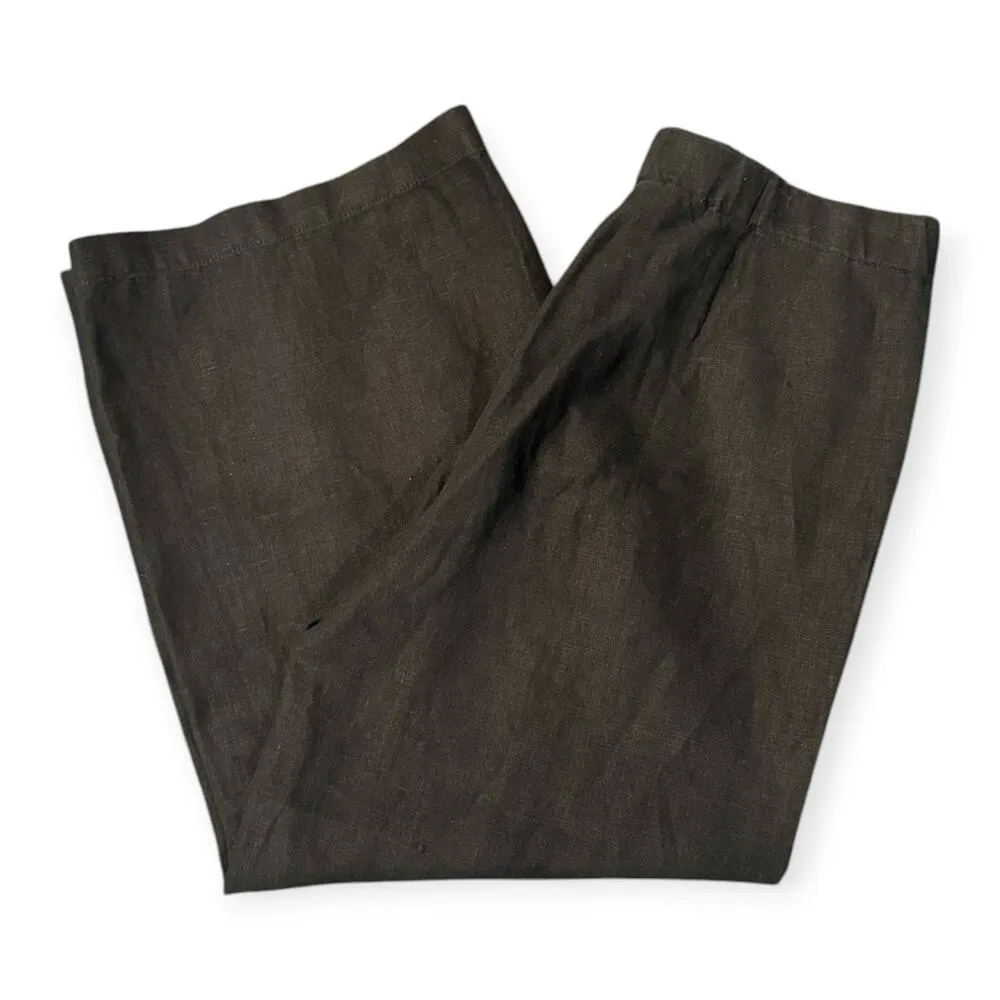 J.Jill | XS | Love Linen Wide Leg Sailor Cropped Black Pull-On Trouser Pants - Image 5