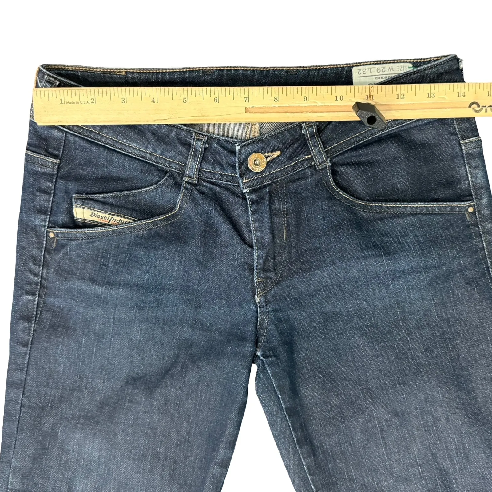 Diesel Dark Wash 008AA Stretch Clushy Back Zipper Low Rise Skinny Jeans size 29 - Image 3