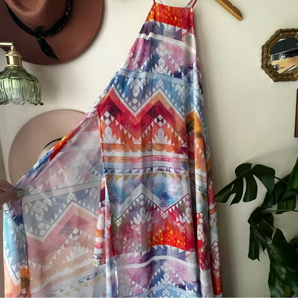 SHOW ME‎ YOUR MUMU multicolor Brontë Salvation Mountain Maxi Dress SIZE SMALL - Image 6