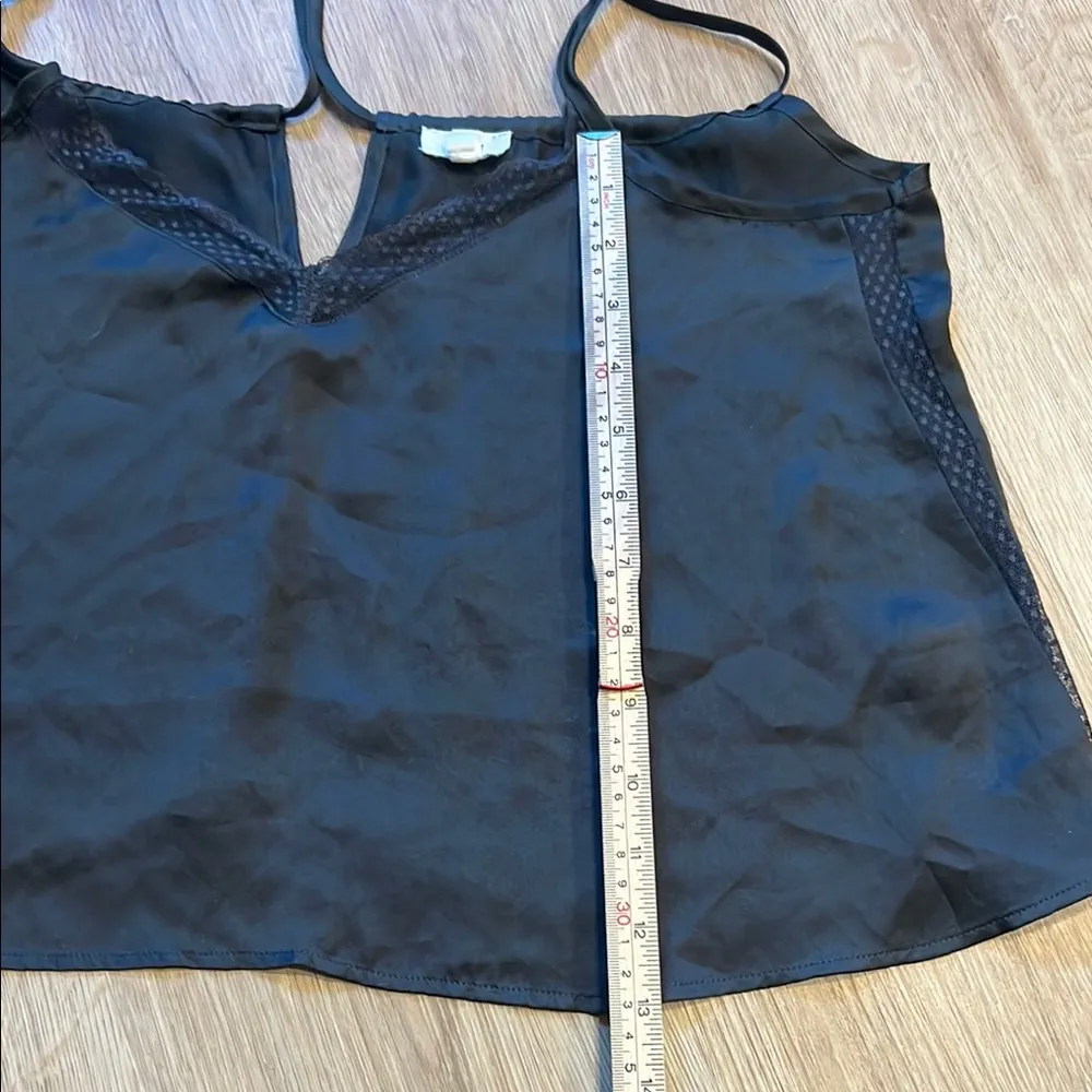 Aerie Black Sheer Trim Silky Cami Swing Tank Top Size XS - Image 8