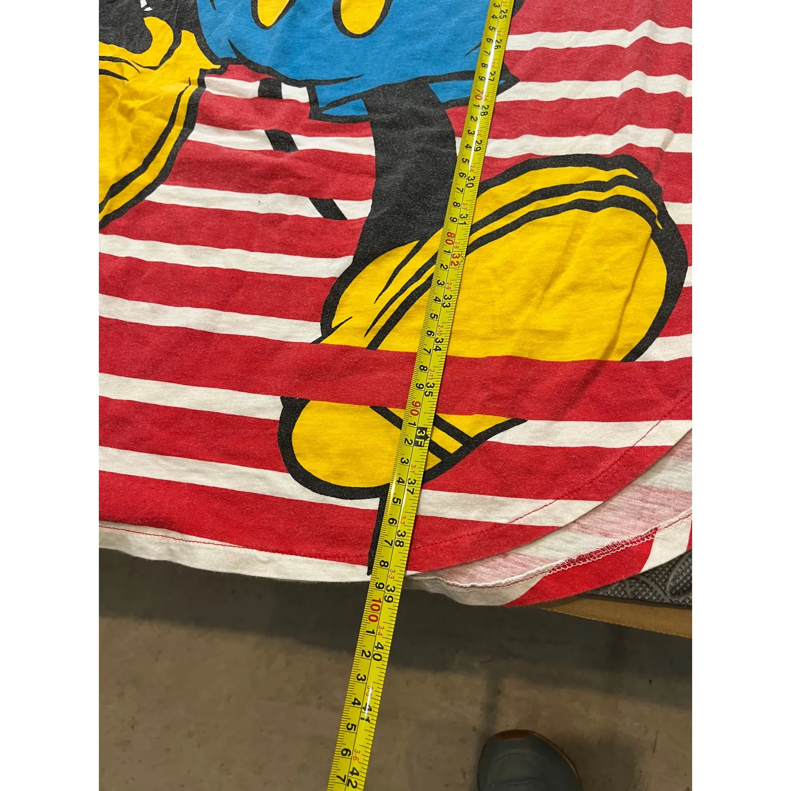 RARE Vintage Mickey‎ Mouse Disney Single Stitch Nigh Gown Shirt AOP OS Red Size L - Image 12