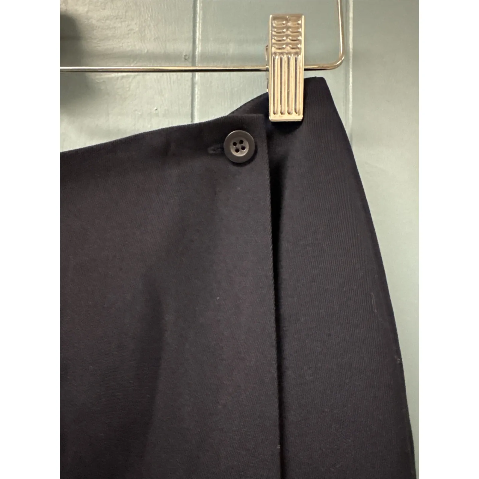 Vtg Charter Club Women's 10 Navy‎ Blue Lined Dressy Wrap SKIRT Straight Korea - Image 3