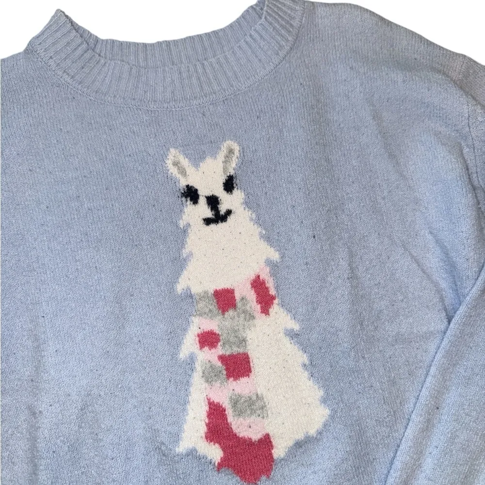 Loft Blue Sweater with Llama Design - Image 4